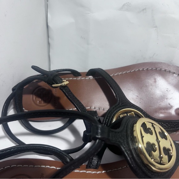 Tory burch black ankle strap 6.5M  sandals barely worn. Very comfy! - Picture 3 of 7
